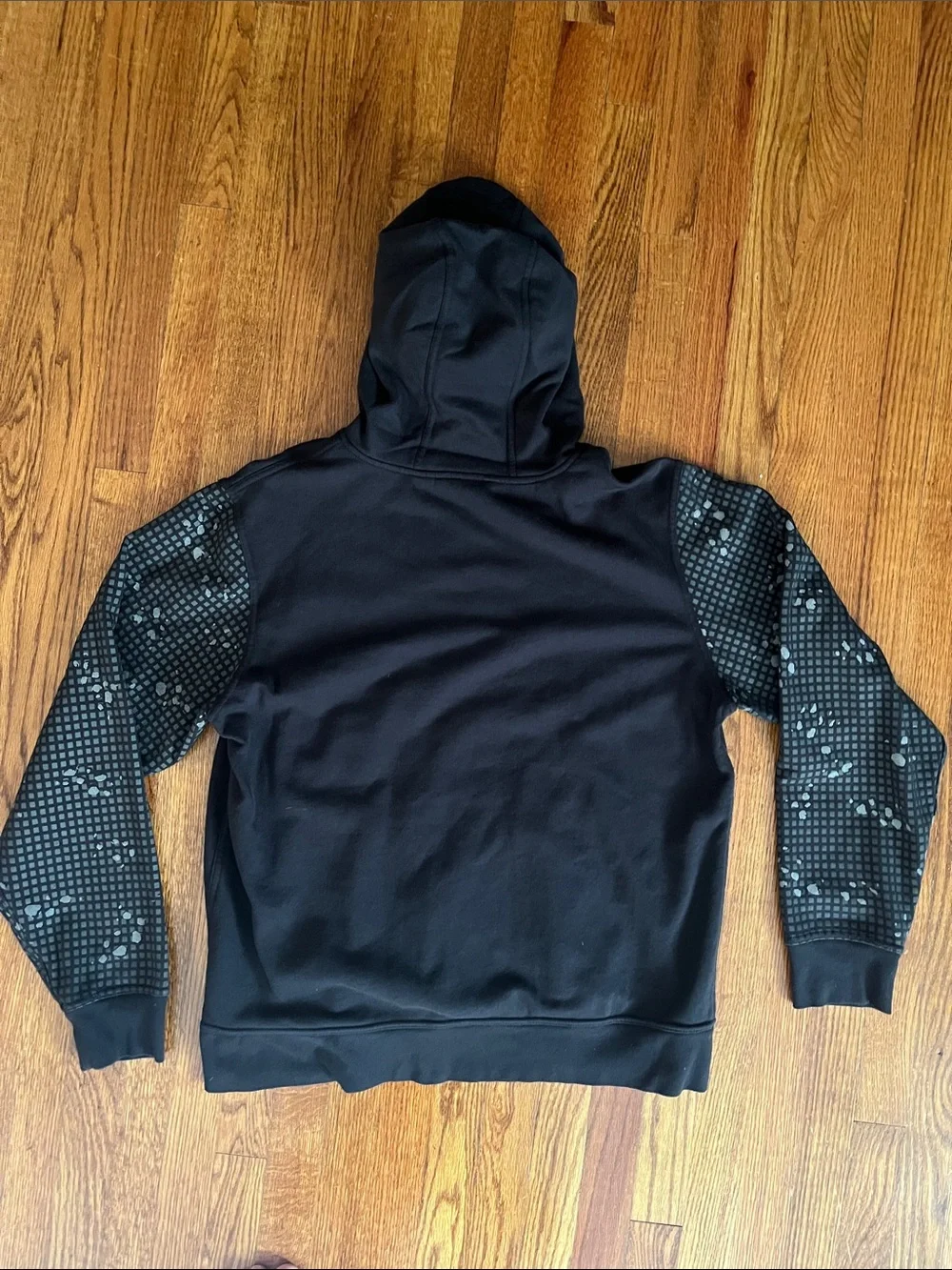 The North Face Black Hoodie with Patterned Sleeves